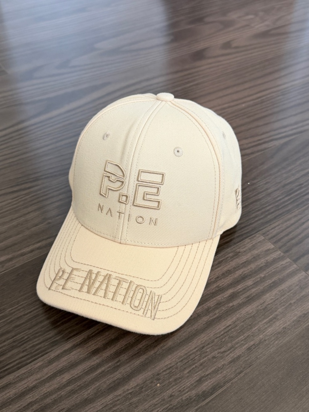 P.E Nation Cream Embroidered Logo Baseball Cap One Size New without Tag